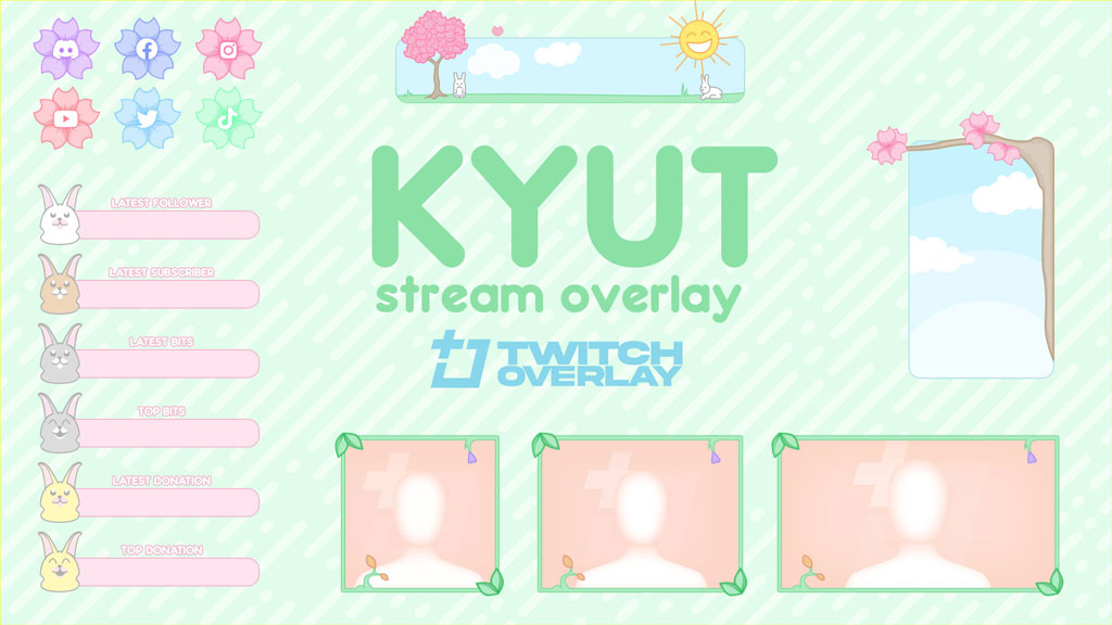 cute stream overlay - Twitch Overlay