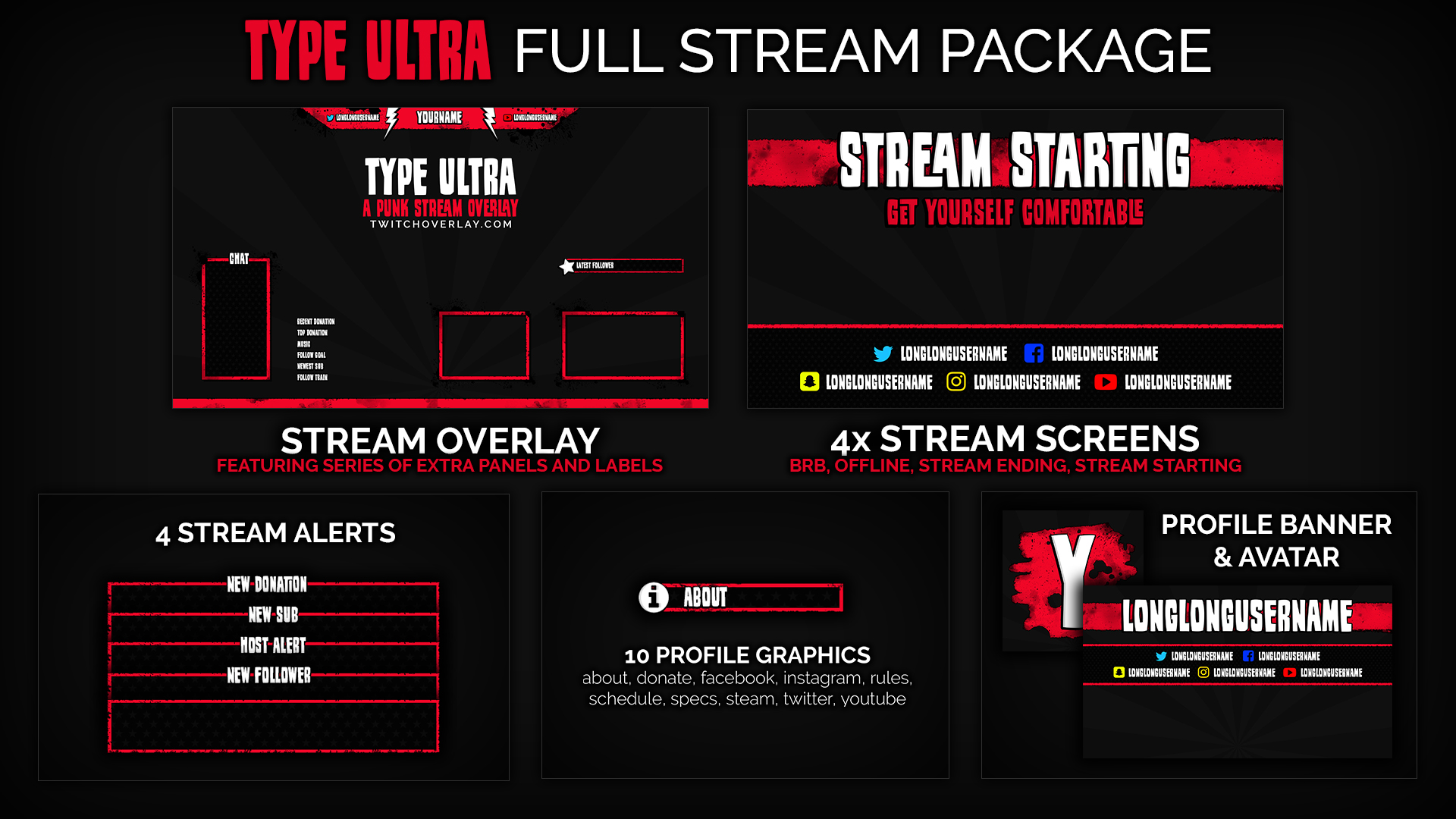punk stream package - Twitch Overlay