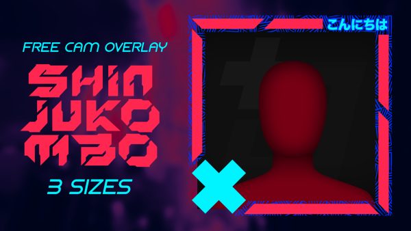 Shinjukombo – Red Neon Tokyo Twitch Overlay for OBS